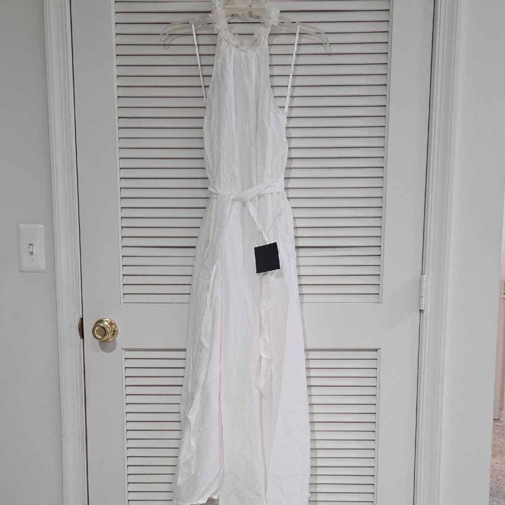 Lulu's White Backless Halter Dress NEW w/tags